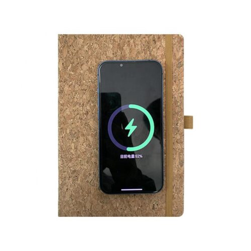Customized logo A5 recycling journal elastic band wireless charging notebook environmentally friendly cork notebook - Cork...