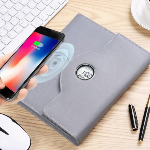 2026 New Rongyi A5 Customized Color Printing Leather Cover Seam Binding Storage Box Notebook Business Mobile Power Noteboo...