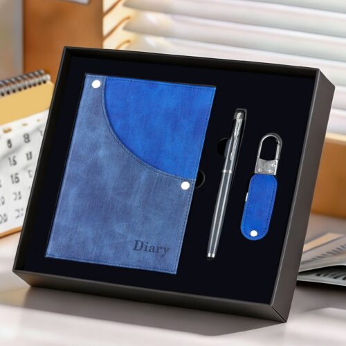 Customized administrative business logo engraved personalized high-end PU leather handmade 16GB USB flash drive brand ente...