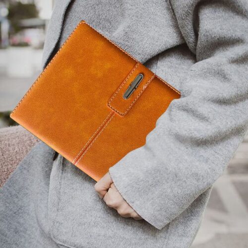 Personalized A5 hardcover notebook with soft PU leather diary, sewn with magnetic seal, card bag for promotion - Notebook ...