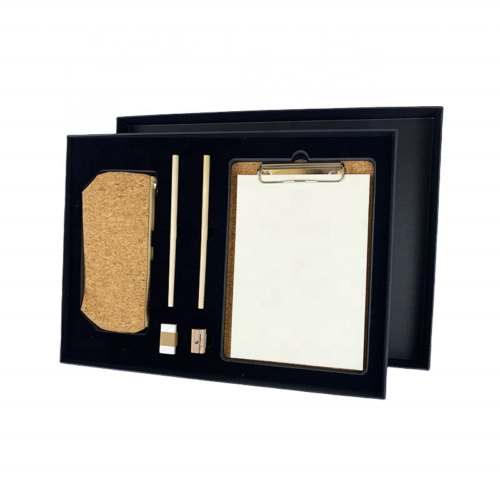 Wholesale customized eco-friendly 5-in-1 stationery set hot selling online cork material drawing board promotion business ...
