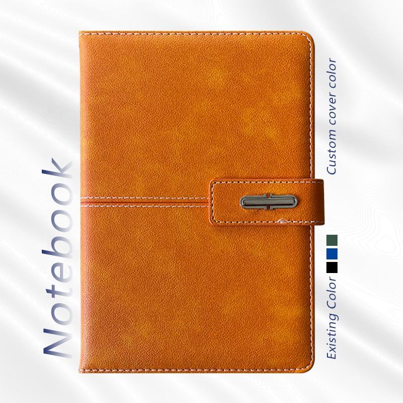 Personalized A5 hardcover notebook with soft PU leather diary, sewn with magnetic seal, card bag for promotion - Notebook ...