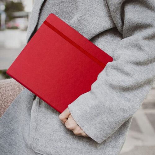 A5 leather hardcover diary, notebook with stitching, elastic sealing tape, customized color design, diary for office and b...