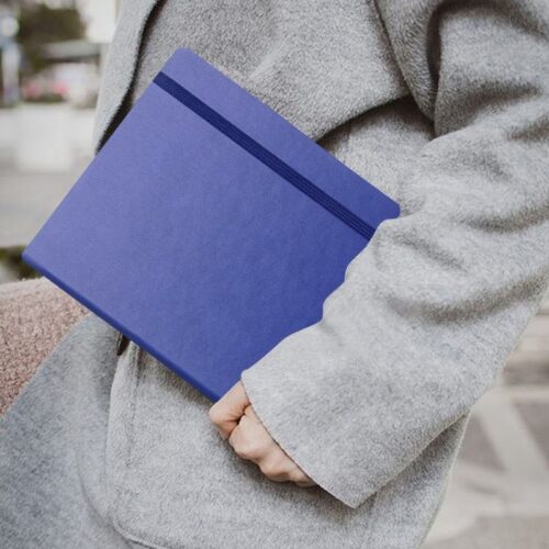 A5 leather hardcover diary, notebook with stitching, elastic sealing tape, customized color design, diary for office and b...