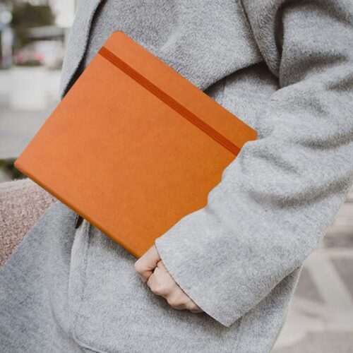 A5 leather hardcover diary, notebook with stitching, elastic sealing tape, customized color design, diary for office and b...