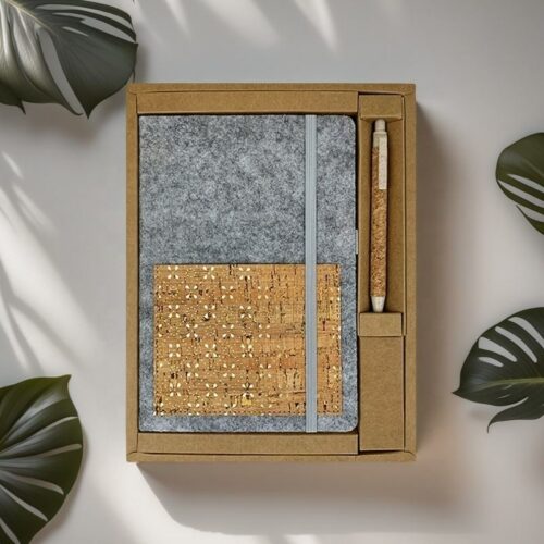 Customizable A5 Notebook Planner PU Cork Felt Diary Set School Office Supplies Organization Gift Diary Set - Cork Notebook...